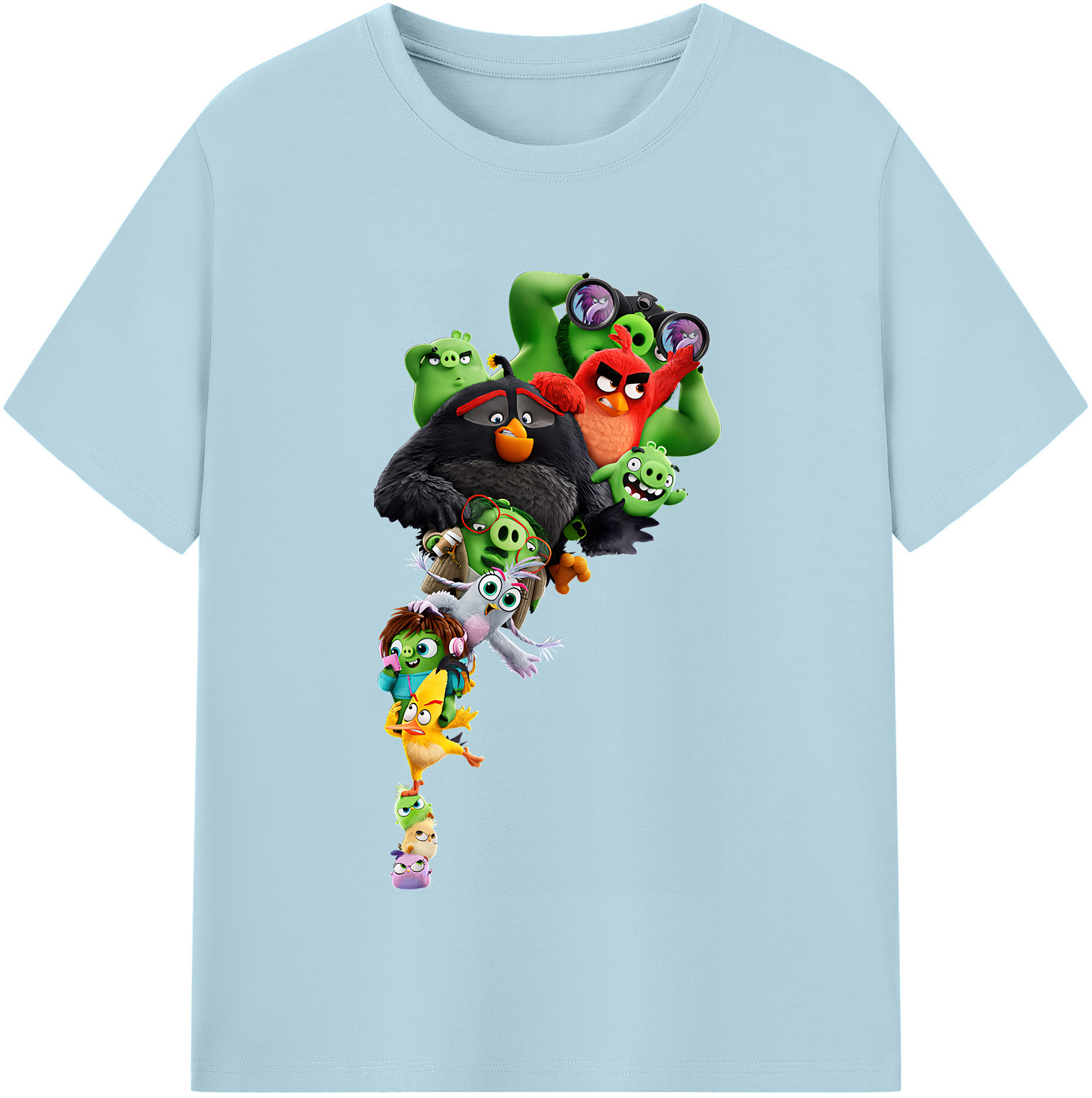 （画像用） Angry Birds アングリーバード 綿100％半袖Tシャツ（フロントプリント）